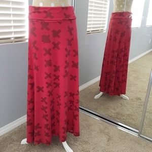 LuLaRoe Maxi Skirt with RARE X’s Print